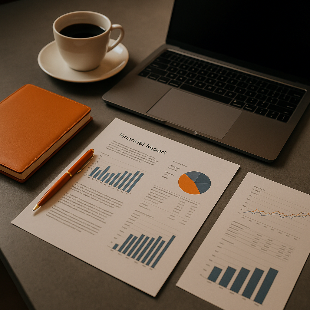 Rapports financiers imprimes avec graphiques